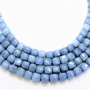 Natural Blue Opal Stone Faceted Box Cube Gemstone Beads Strands Strings For Semi Precious Stones From Bulk Supplier Online India