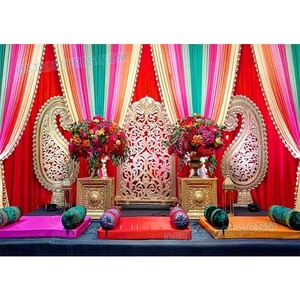 Beautiful Maharani Wedding Backdrop <b>Curtains</b> New Gujarati Wedding <b>Embroidered</b> Backdrop <b>Curtains</b> Royal Wedding Backdrop <b>Curtains</b> - Product Image 5