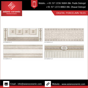 Azulejos de pared de cerámica para baño interior de estilo moderno, 250x750mm, hechos en la India para vestíbulo de hotel o uso en el suelo interior - Product Image 4