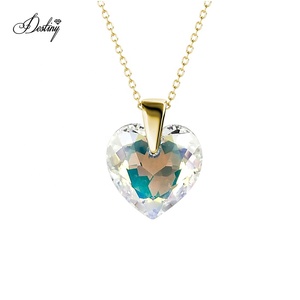 Dasini AB strass di cristallo amore <span class=keywords><strong>cuore</strong></span> <span class=keywords><strong>collana</strong></span> con ciondolo impreziosita da cristalli Swarovski alla moda gioielli in argento 925 - Product Image 4