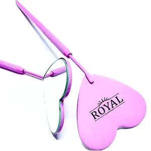 美容定制粉色心形镜子，用于涂抹和去除睫毛夹镜睫毛锯镜
