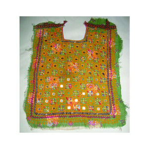 อัฟกานิสถานบาลูชแฟนซีเดรสวินเทจคอแอกเย็บปักถักร้อยกระจกทํางานแฮนด์เมดApplique Patchเย็บหัตถกรรมผ้าฝ้ายคอผ้าแอก - Product Image 1