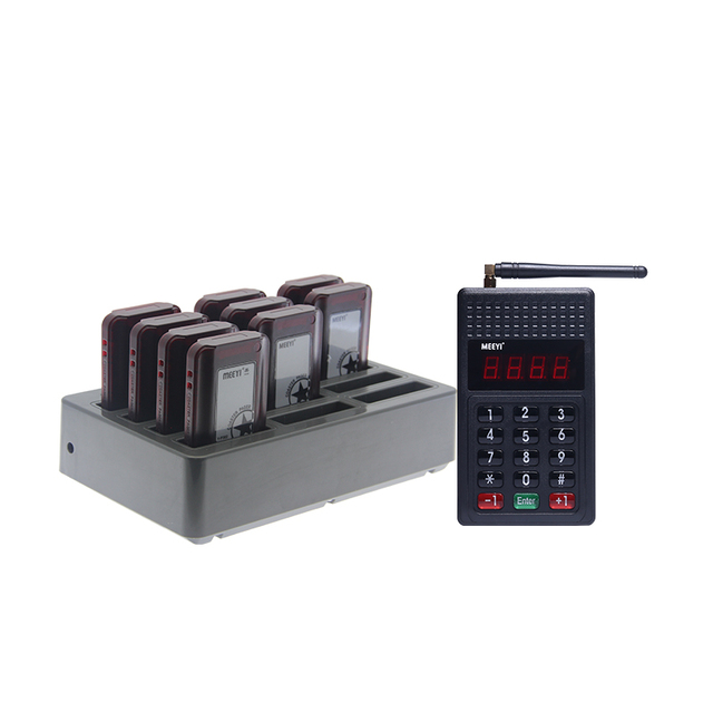Vibrating Wireless Restaurant Guest Buzzer Queue Calling Paging System Coaster Pager