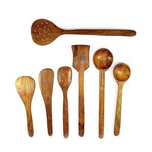 Juego de cucharas de cocina de madera hechas a mano Juego de cucharas de comida de tamaño personalizado de calidad superior para uso en la cocina - Product Image 1