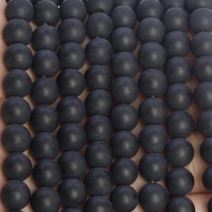 Cuentas redondas de ónix negro Natural, 8mm, hilo suave, venta directa de proveedor de piedras, precio al por mayor - Product Image 4