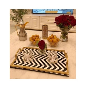 Bandeja de postres cuadrada de madera con vajilla de calidad superior, bandeja para servir té y café, la más vendida. - Product Image 3