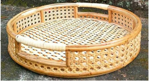Bandeja DE SERVICIO DE CAÑA redonda de diseño, material natural en varios tamaños para uso doméstico y hotelero - Product Image 4