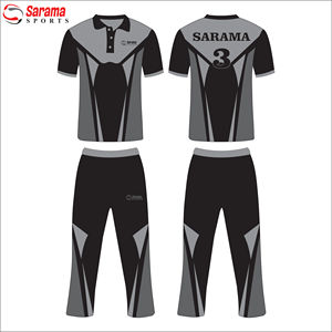 ชุดเครื่องแบบเสื้อกีฬาคริกเก็ตโพลีเอสเตอร์พิมพ์ซับลิเมชันดีไซน์ใหม่งานตามสั่ง100% - Product Image 2