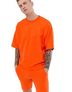 Conjunto de camisetas y pantalones cortos de manga corta para hombre, informales, lisos, de alta calidad, conjunto doble - Product Image 4