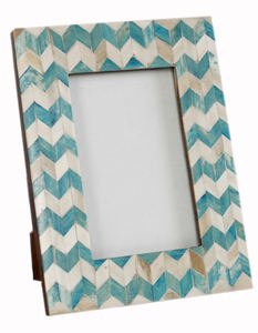 Cadre photo en résine noire design, bordure incurvée grise, fait main, décoration d'intérieur - Product Image 4