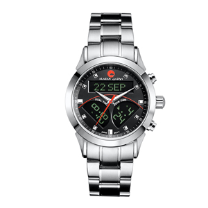 Montre de prière musulmane numérique à double mouvement islamique avec lumière EL, étanche à 100%, montre de prière six fois par jour pour le Hajj et le Hanifi - Product Image 3