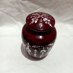 Urna de Metal con grabado de diamante rojo para cenizas de adultos, urnas funerarias de Metal de latón/aluminio, estilo americano/europeo - Product Image 6