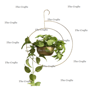 กระถางเหล็กสีทองแบบแขวนทรงกลมสำหรับตกแต่งบ้านและโรงแรม - Product Image 1