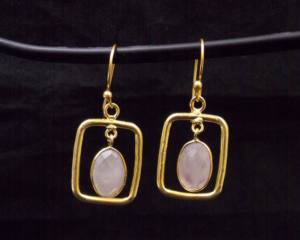 ของขวัญที่ดีที่สุดสำหรับวันวาเลนไทน์อัญมณีสีชมพูหินสีทองชุบเครื่องประดับแฟชั่นคลาสสิกชุดต่างหูห่วงเสน่ห์ชุดงานแต่งงาน - Product Image 3