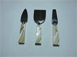 Ensemble de fromage en acier avec manche en résine de bois naturel, matériau écologique, modèle écologique, couverts élégants, vaisselle, ensemble de couverts ménagers - Product Image 2