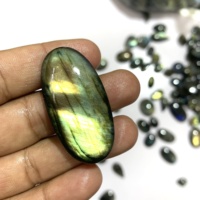 RIDA CREATIONS Cabochon de Labradorite Naturelle Certifiée IGI, Effet Arc-en-ciel Multi-Brillances, Changement de Couleur, Pierre Précieuse en Vrac de Haute Qualité