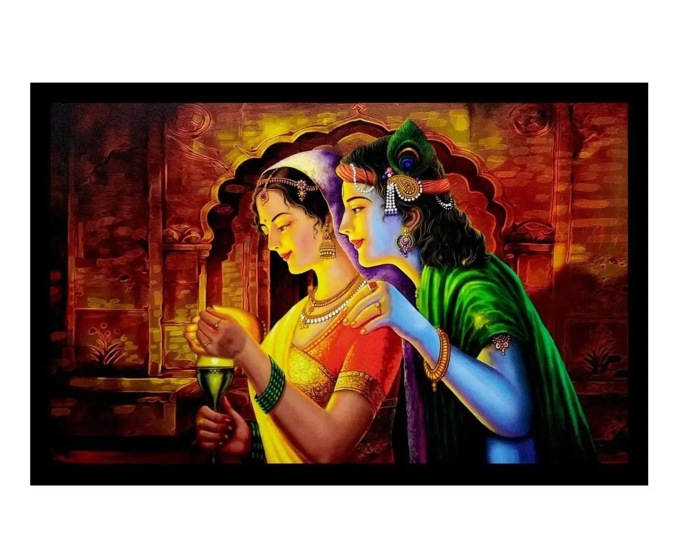 귀족 raha Krishna 그림 합성 나무 UV 예술 그림 벽 예술