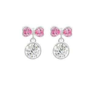 <b>Cute</b> 925 Sterling Silver Bowknot Charm Earrings with Zircon for Anniversary - Product Image 1