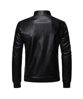 Veste en cuir véritable pour homme, best-seller, hiver, élégante, col montant, noir, vêtements d'extérieur pour usage extérieur
