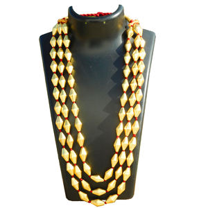 Collier traditionnel doré à trois couches pour femmes et filles, tribal, perles dolki, fait à la main, nouvelle collection de styliste - Product Image 2