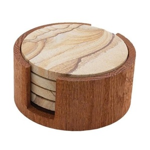 Superior Quality Finished Wood <b>Tea</b> Coaster Creative Solid Wood Round Squire Wholesale Exporter Tableware Coaster Manufacturer - Product Image 1