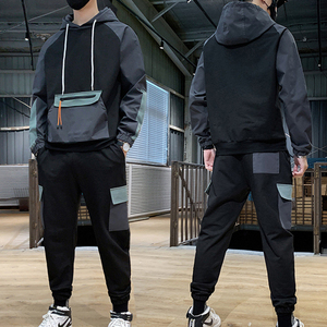 Chándal personalizado de alta calidad para hombre, chándal de moda ajustado de bloque de color de dos tonos, nuevo - Product Image 5