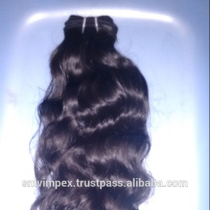 Tissage naturel de cheveux bruts bruns. Texture hydratante Remy Indian Pure Virgin Non Procested Quality Wafting Natural Hair Weaving - Product Image 2