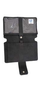 Personalized Simple Jet Black RFDI Recycled Polyester Bi-fold Travel Card and <b>Passport</b> <b>Wallet</b> Premium Card Holder - Product Image 4