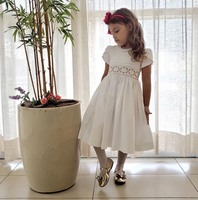 Main Smocking robes, 100% coton, faite à la main pour bébé 6M À 7 ans