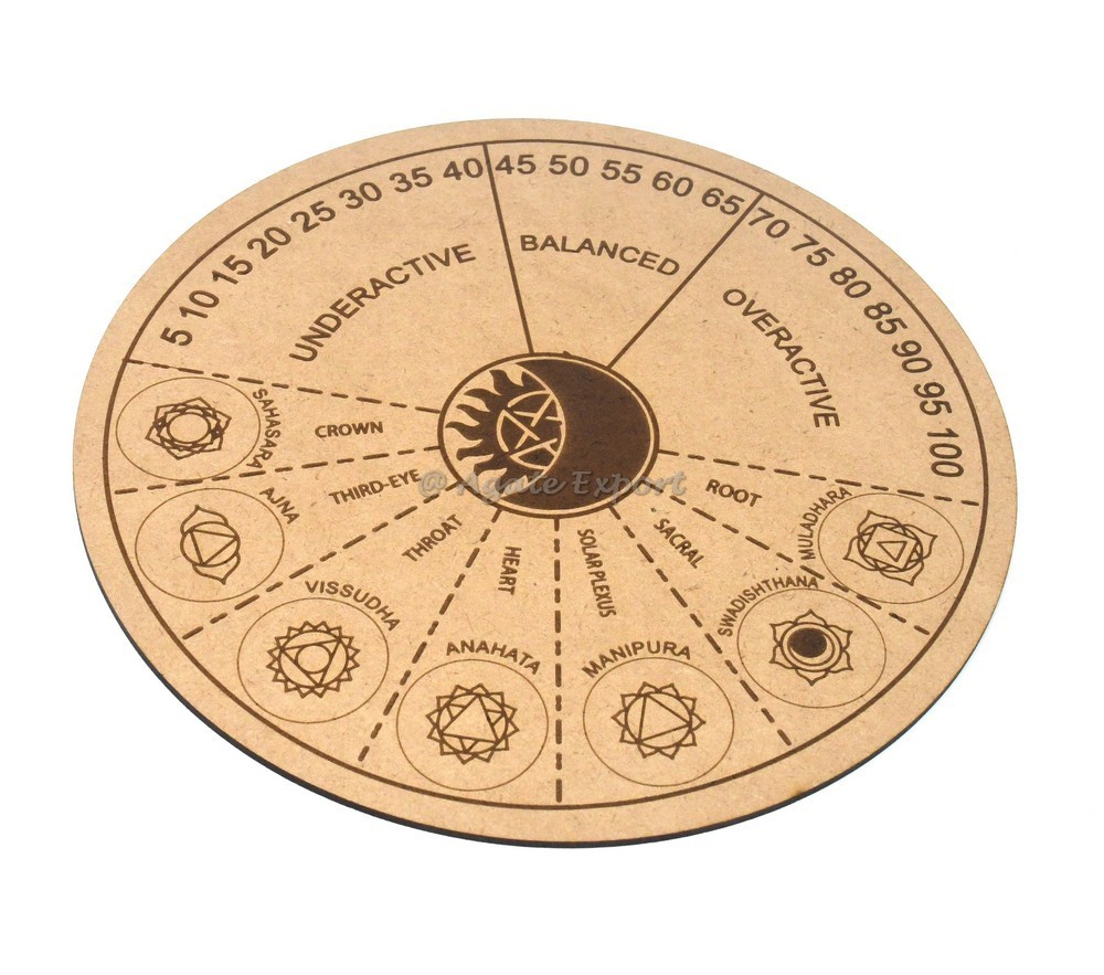 7 Chakra Pendulum Board - Altar Witchcraft & Dowsing Kit