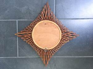 Tocador hecho a mano con forma de flor de Sol para el hogar, espejo de pared de mimbre redondo decorativo de gran belleza, marco de mimbre - Product Image 3