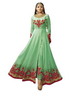 ชุดแต่งงานดีไซน์เรียบง่ายเสื้อผ้าพื้นเมืองผ้าไหมซาลวาร์ Kameez - Product Image 3