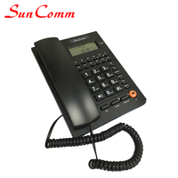 Téléphone fixe hôtelier SunComm SC-2307-AP avec identification de l'appelant, messagerie vocale, musique en attente, double tonalité, fonction flash et recomposition à une touche