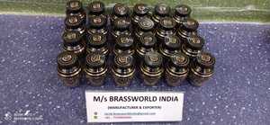 Recuerdo grabado en oro y negro de latón, urna de cremación, suministros funerarios, BRASSWORLD, INDIA - Product Image 3