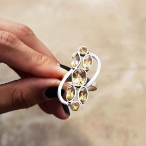 แหวนเงินแท้ประดับค็อกเทลออกแบบ925สำหรับงานแต่งงานงานวันครบรอบขายส่ง - Product Image 5