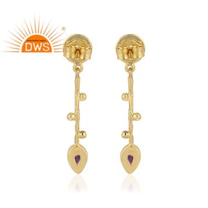 Pendientes Colgantes de Plata de Ley 925 con Amatista Natural, Último Modelo 2026, para Mujer, Fabricante de Joyería - Product Image 4