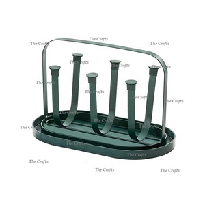 Green And <b>Gold</b> Color Glass And Cup Holder With Superior Quality Metal Stand For Glass Cup And <b>Mug</b> Stand In Bulk - Product Image 6