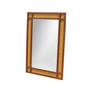 Espejo de tocador elegante de caoba y ratán para baño, tocador de madera maciza de todas las estaciones, 1200X800X30 - Product Image 1