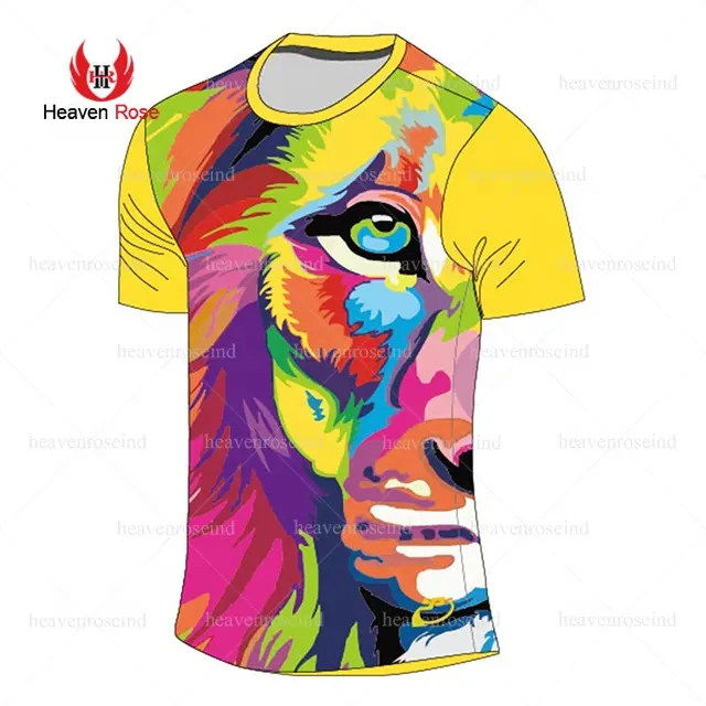 Homens personalizados Moda T-shirt Incrível Colorido Design Homens Sublimação Camisa Best Selling Meninos Impresso Camisa
