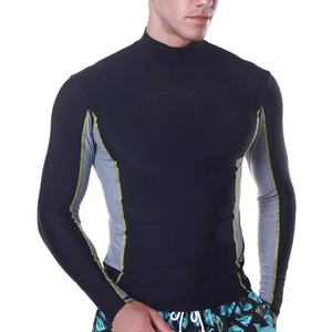 Quick Dry Breathable Lightweight Spandex/Polyester Customizable <b>Men</b> Rash Guard Full Sleeve <b>Swim</b> <b>Top</b> for Paddle Boarding Diving - Product Image 4
