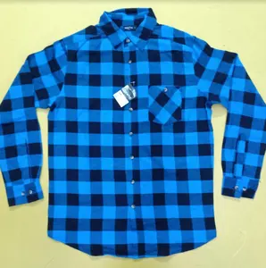 Overgebleven Apparels Branded Labels Heren Button Down Lange Mouwen Casual Katoenen Plaid Flanel Business Shirts Met Zakken