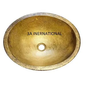 Évier de cuisine en métal fini antique fait à la main Évier de salle de bain à texture martelée sous le support pour le lavage des ustensiles