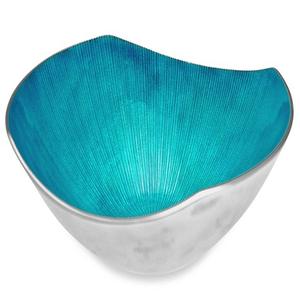 Large Eco-Friendly <b>Blue</b> Oval American Style Salad <b>Bowl</b> Durable Aluminum Alloy and Enamel Dish for Party Occasions - Product Image 1