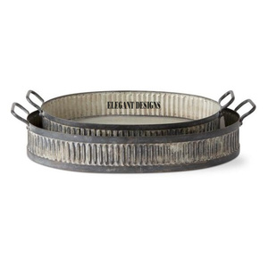 Plateau de service galvanisé d'excellente qualité, vaisselle de cuisine bon marché faite à la main, plateau de service, plat de service galvanisé le plus vendu - Product Image 1
