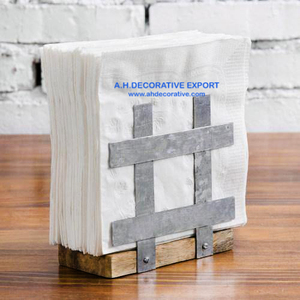 Galvanisé En Métal et Bois De Manguier Porte-Serviettes Offre Spéciale Métal Porte-Papier Hygiénique à vendre Unique Support de Boîte de Mouchoirs - Product Image 2