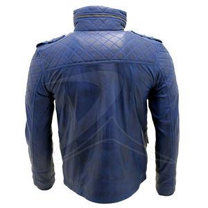 Veste de mode en laine mince d'hiver pour hommes grande taille décontractée en cuir d'agneau marron véritable col montant fermeture éclair respirant vente en gros - Product Image 3