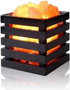 Lampe en sel de cristal naturel de l'Himalaya, style artisanal, techniques de sculpture européennes, intensité réglable, 15W, finition peinte au toucher réel - Product Image 4