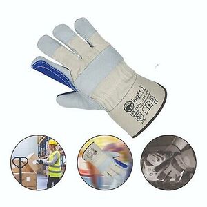 Guantes de seguridad para jardinería para hombres y niños, protectores de mano de cuero Partido de vaca a prueba de espinas para trabajo de construcción - Product Image 6