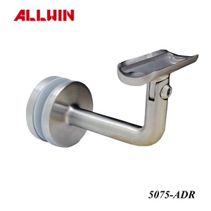 OEM ODM Stainless Steel Glass Mounted Glass Triple 50x75mm Adjustable Handrail Bracket - Product Image 4
