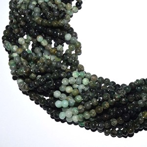 Perles rondes en pierres précieuses émeraude, pour la fabrication de bijoux, 4mm, 13 pouces, vente en gros, prix d'usine - Product Image 2